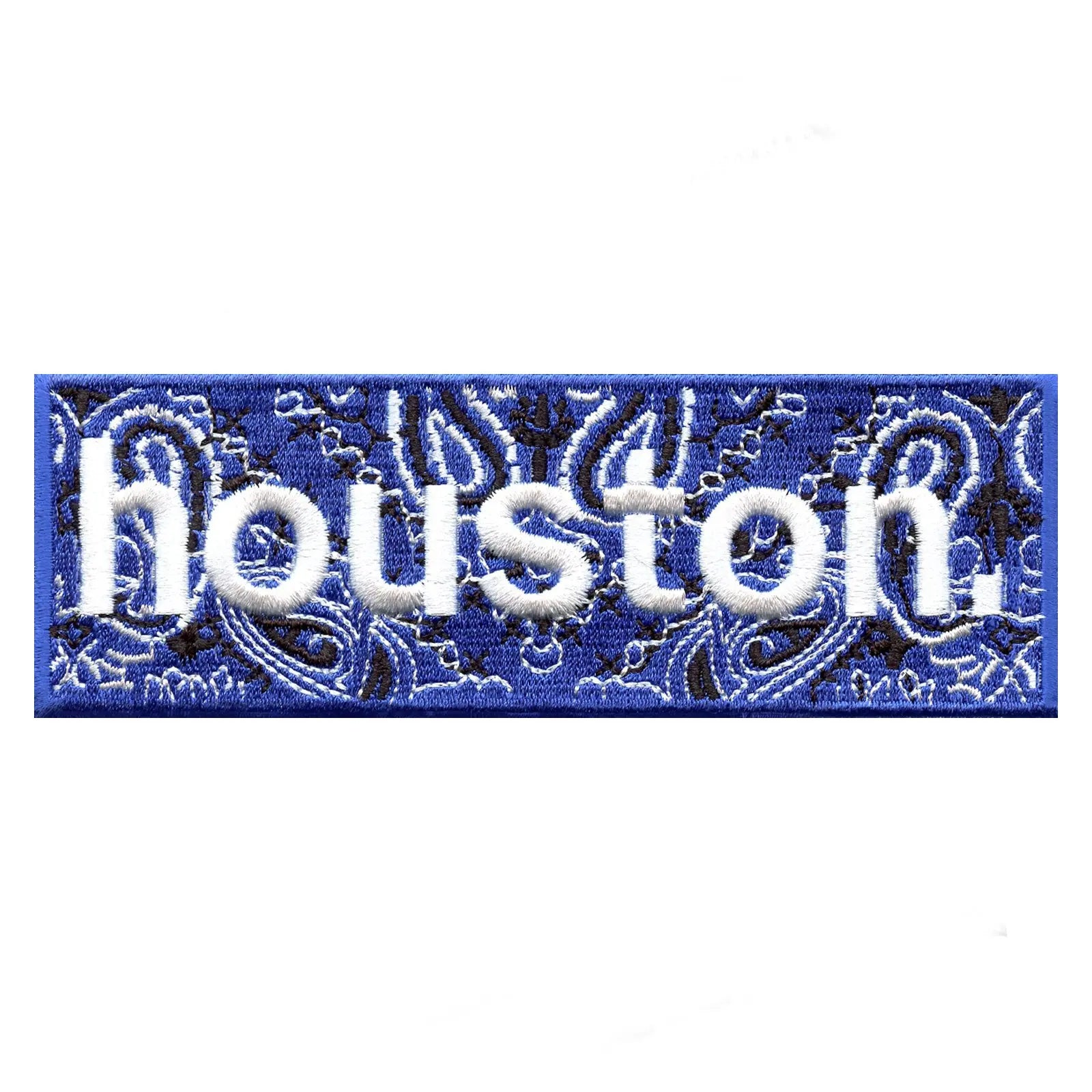 Bandana Print Houston Box Logo Embroidered Iron On Patch - EXCLUSIVE 