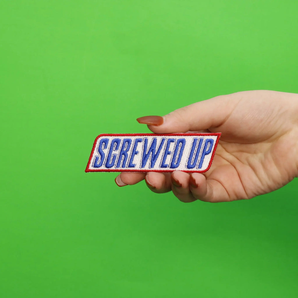 Houston's Screwed Up Chocolate Candy Bar Iron On Patch