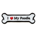 I Heart My Poodle Dog Bone Iron On Applique Patch 