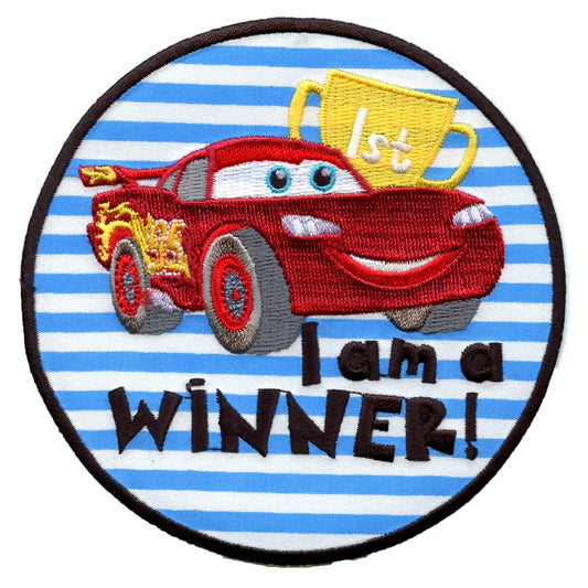 Disney Cars Lightning McQueen "I Am A Winner" Embroidered Applique Iron On Patch 