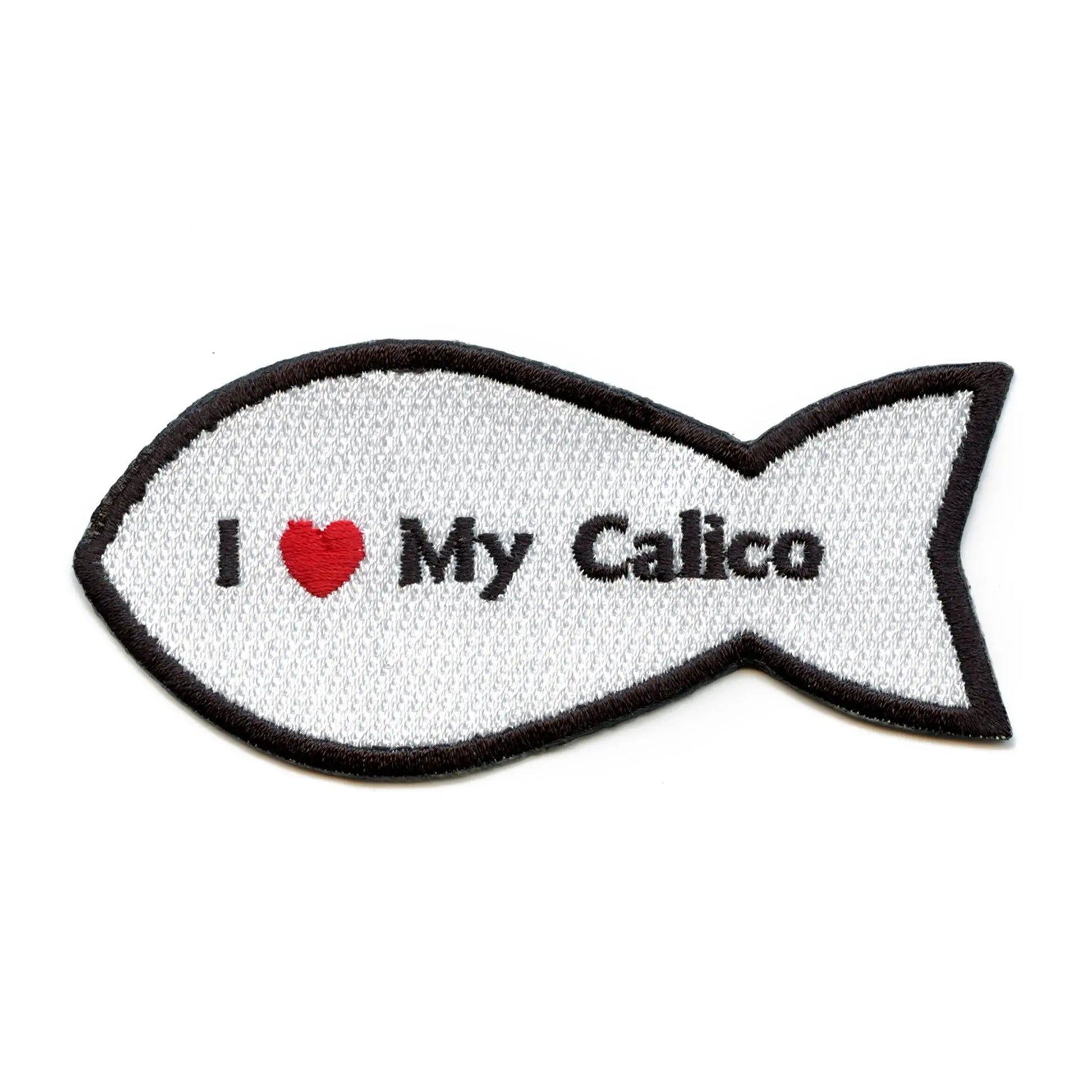 I Heart My Calico Patch Cat Lover Embroidered Iron On 