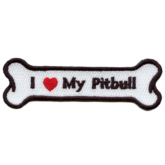 I Heart My Pitbull Embroidered Iron On Patch 
