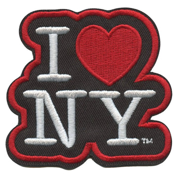 I Love New York Die Cut Sew-On Patch Black/White 