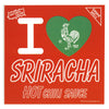 I Heart Sriracha Hot Chili Sauce Square Red Sticker 