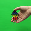 BLM Gay Pride Fist Small Embroidered Iron On Patch - Die Cut 