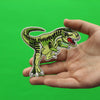T-Rex Roaring Green Dinosaur Embroidered Iron On Patch 