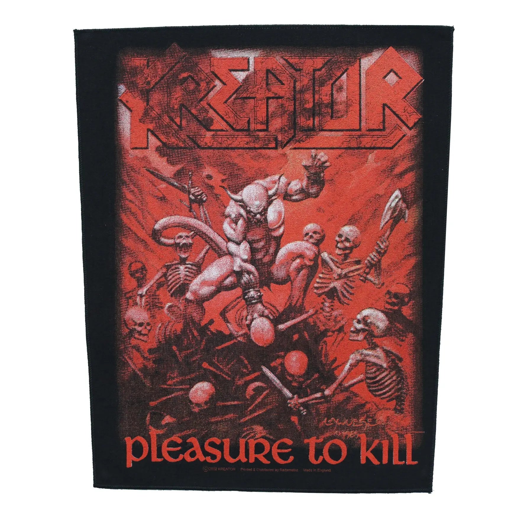 2002 Kreator Pleasure To Kill Woven Sew On Back Patch 