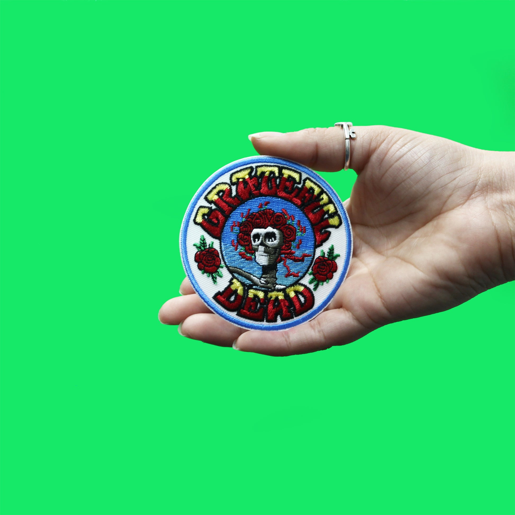 Grateful Dead Patch Skull Rose Logo Embroidered Iron On 
