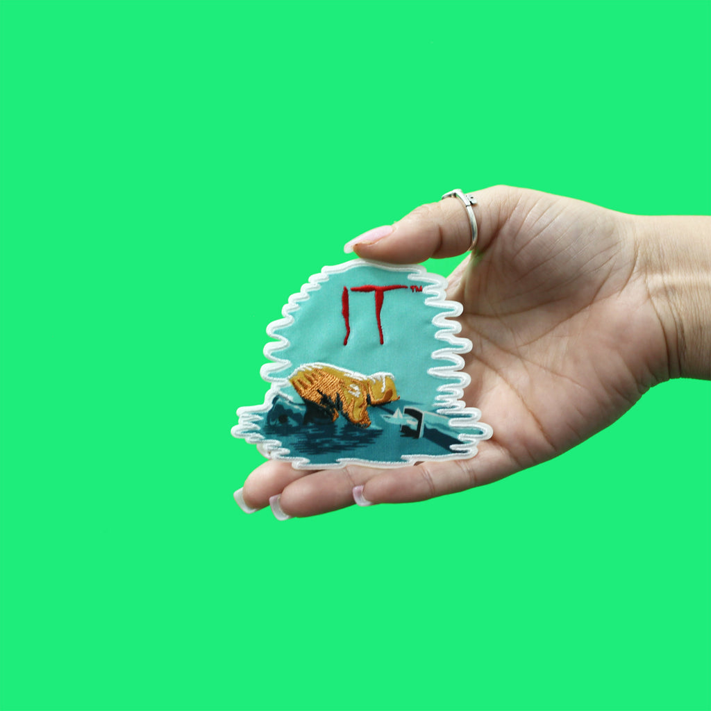 IT Georgie At Storm Drain Patch Horror Classic Embroidered Iron On