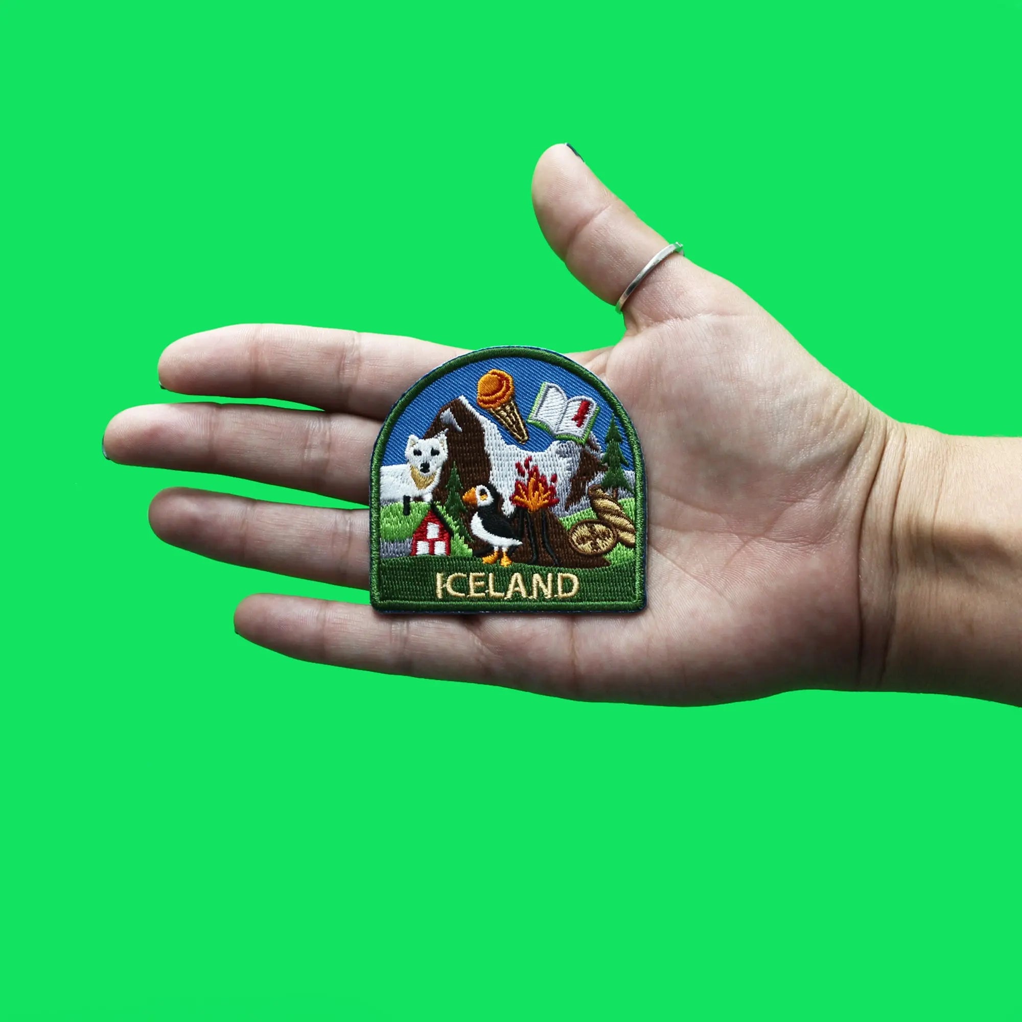 Iceland World Showcase Shield Patch Travel Badge Memory Embroidered Iron On