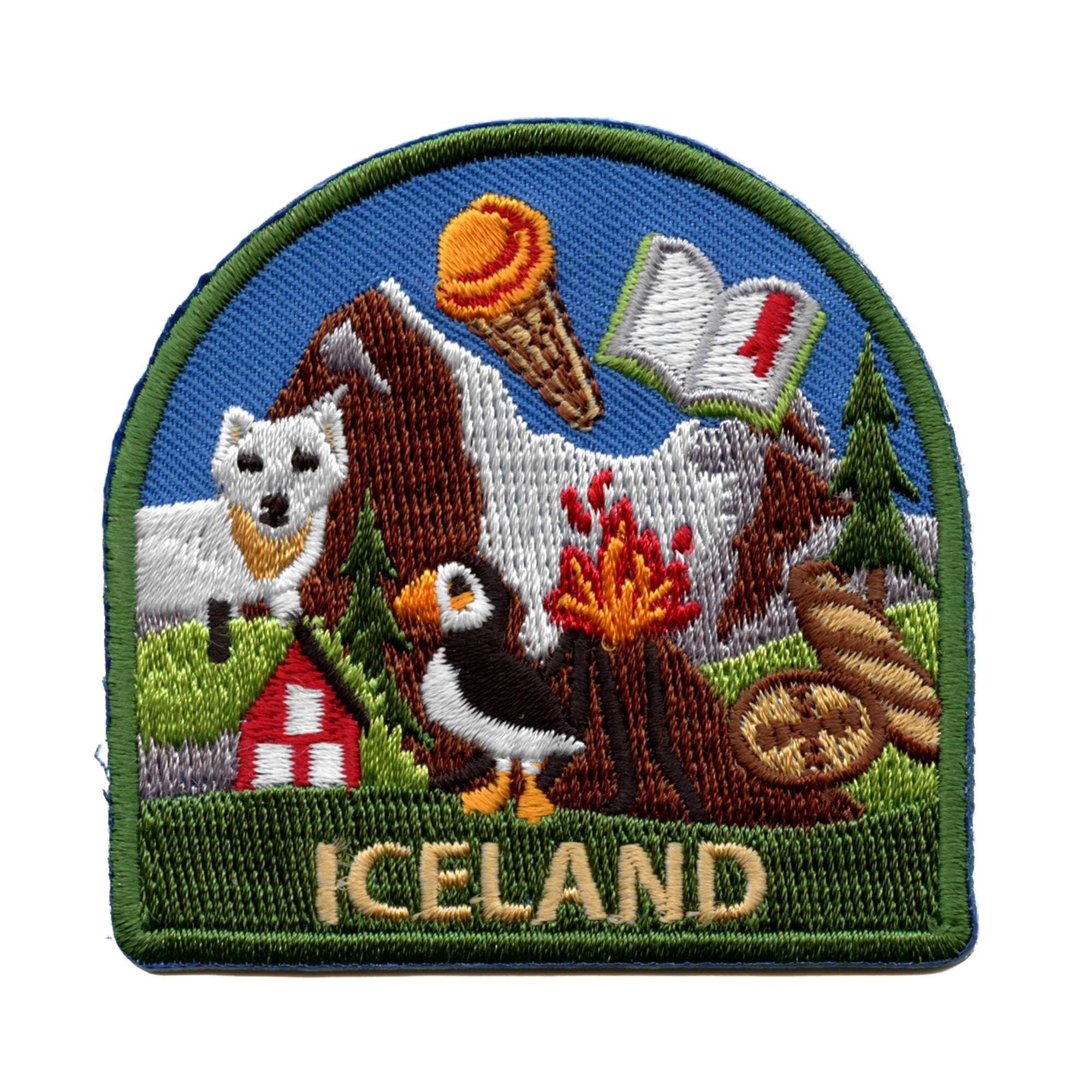 Iceland World Showcase Shield Patch Travel Badge Memory Embroidered Iron On 