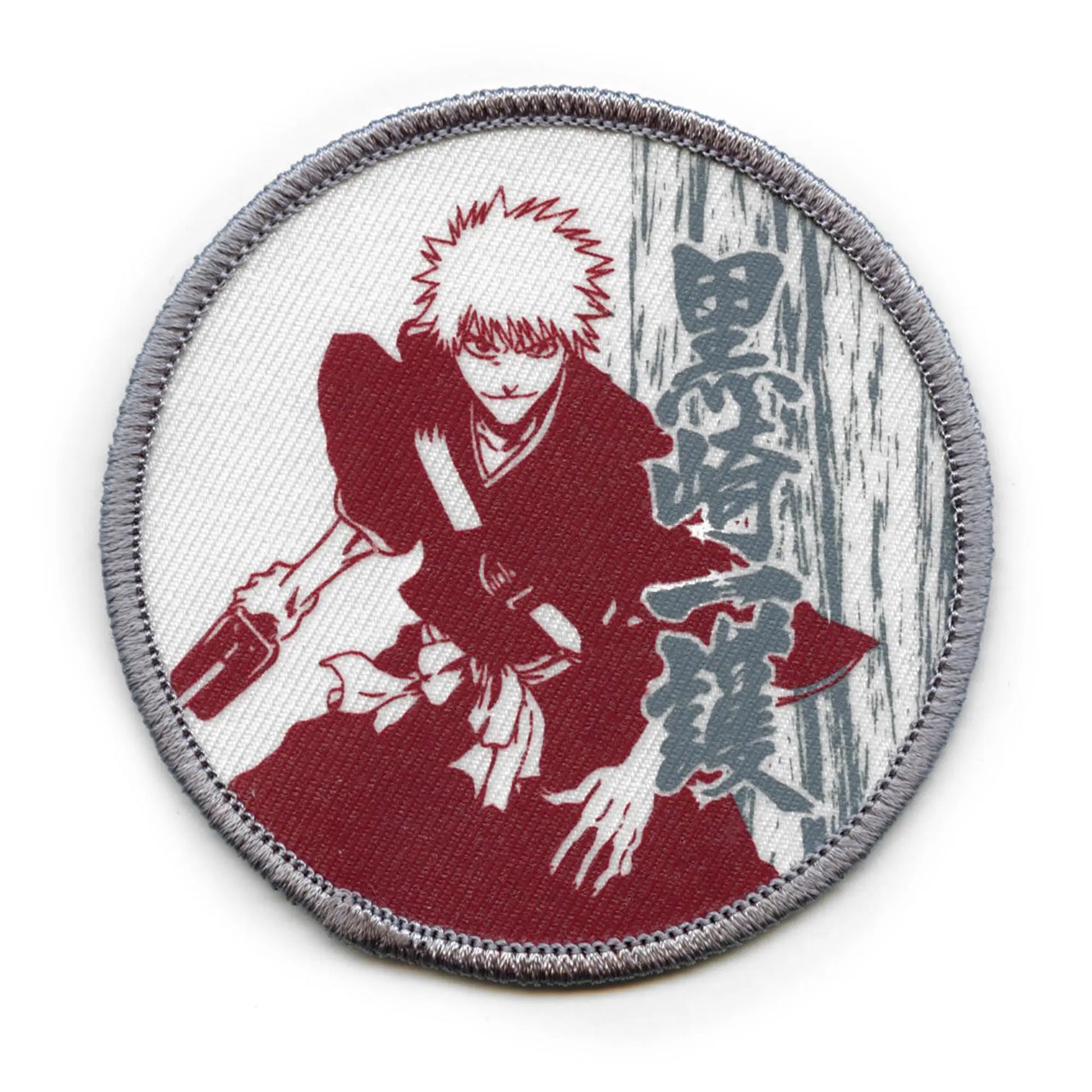 Bleach Ichigo With Sword Patch Dull Anime Round DTG Printed Iron On