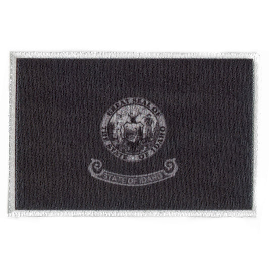 Idaho Patch State Flag Grayscale Embroidered Iron On 