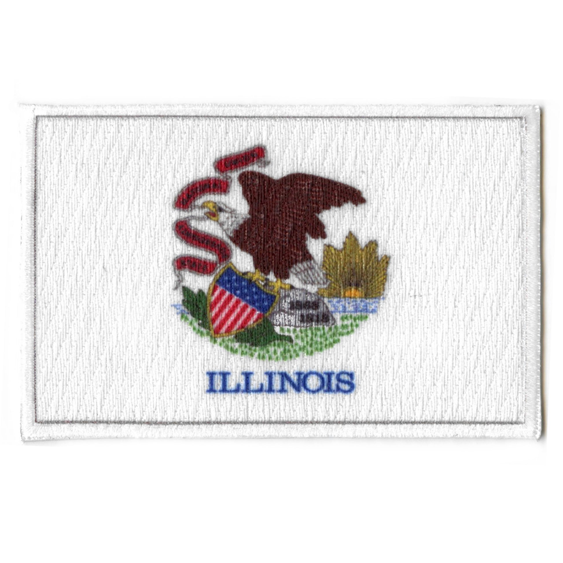 Illinois Patch State Flag Embroidered Iron On 