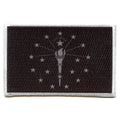 Indiana Patch State Flag Grayscale Embroidered Iron On 
