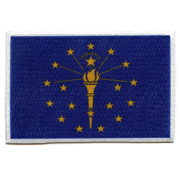 Indiana State Flag Sublimated Patch Embroidered Iron On 