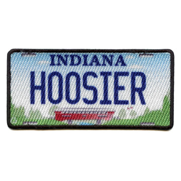 Indiana State License Plate Patch Hoosier Travel Sublimated Iron On