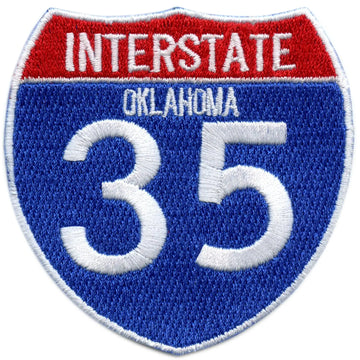 Oklahoma Interstate 35 I-35 Sign Embroidered Iron on Patch 