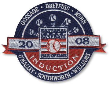 2008 National Baseball Hall Of Fame Induction Patch (Gossage, Dreyfuss, Kuhn, O'Malley, Southworth, Williams) 