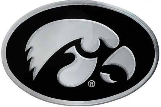 Iowa Hawkeyes Solid Metal  Chrome Emblem 