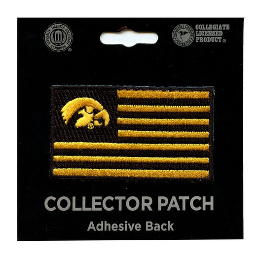 Iowa Hawkeyes Flag Iron On Embroidered Patch 