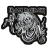 Iron Maiden Skeleton Eddie Patch Black And White Woven Iron On