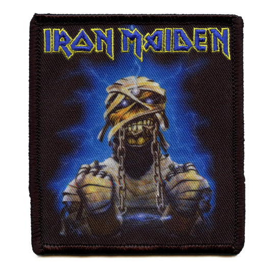 Official Iron Maiden Patch Mummy Lightning Embroidered Iron On 