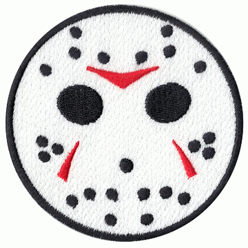 Evil Hockey Mask Embroidered Iron on Logo Patch
