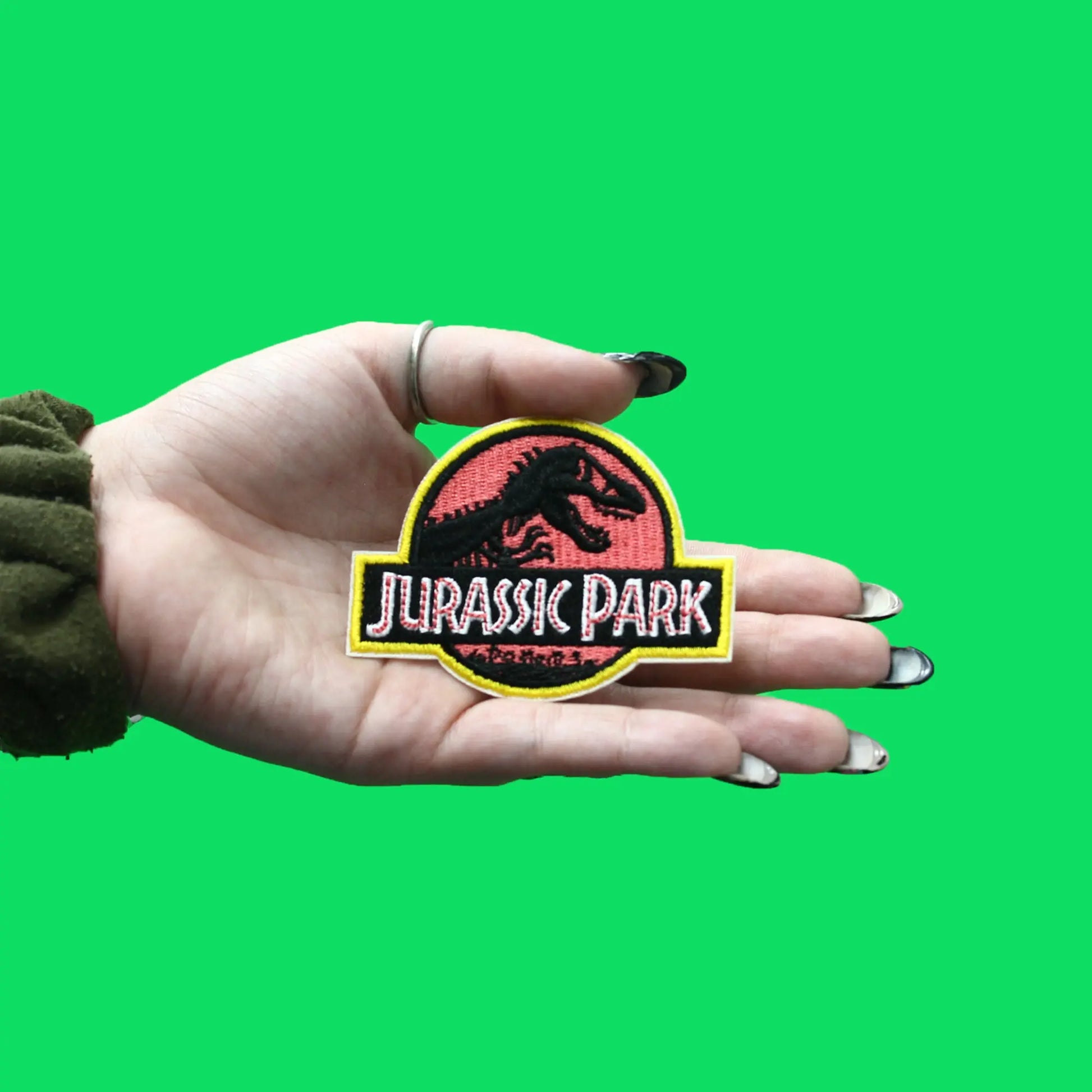 Jurassic Park Movie Logo Patch Dinosaur Amusement Park Embroidered Iron On