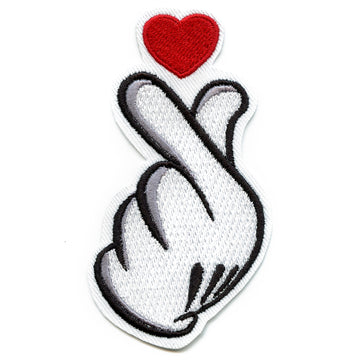 K-Pop Heart Glove Fingers Embroidered Iron On Patch 