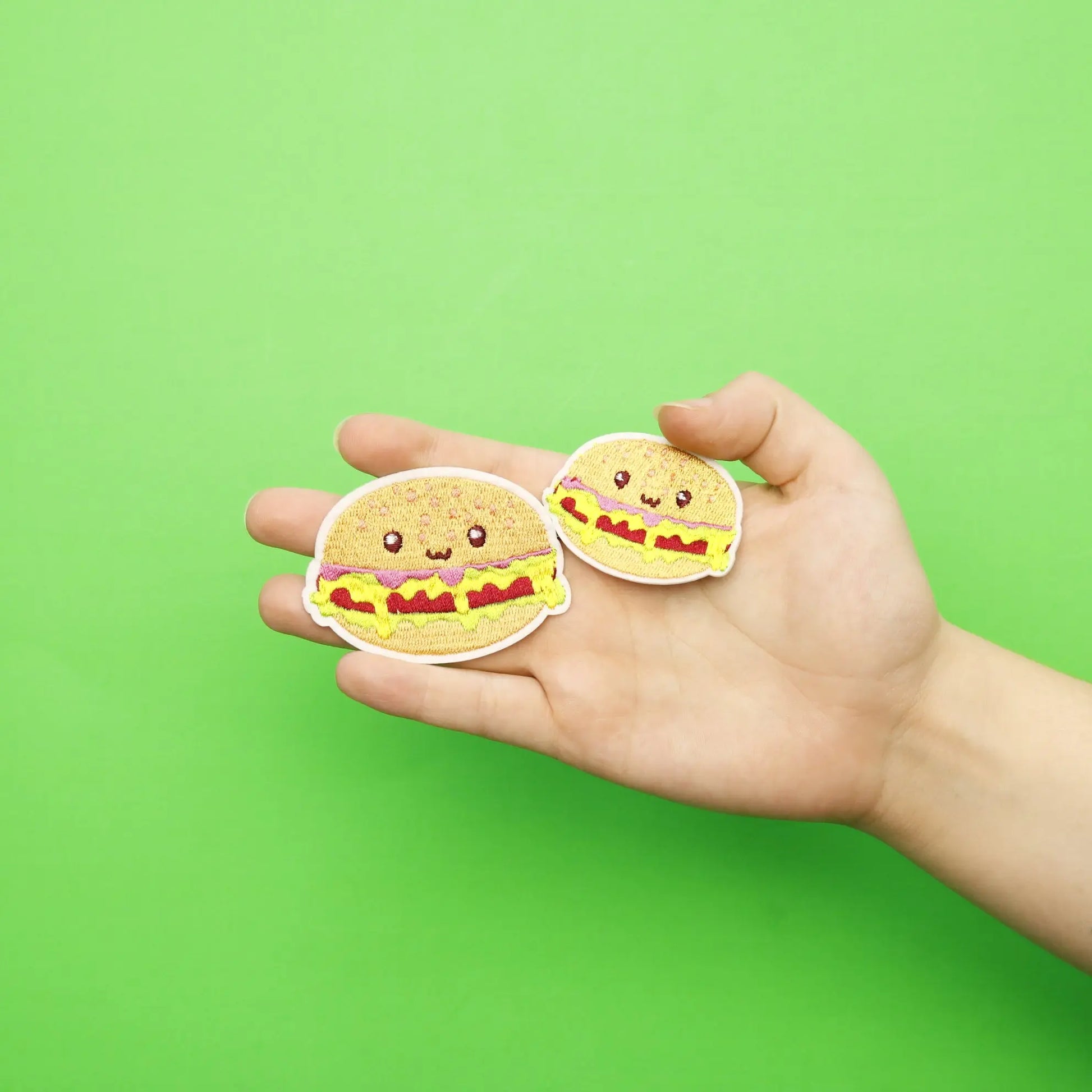 Kawaii Burgers Embroidered Iron On Patch (2pc) 