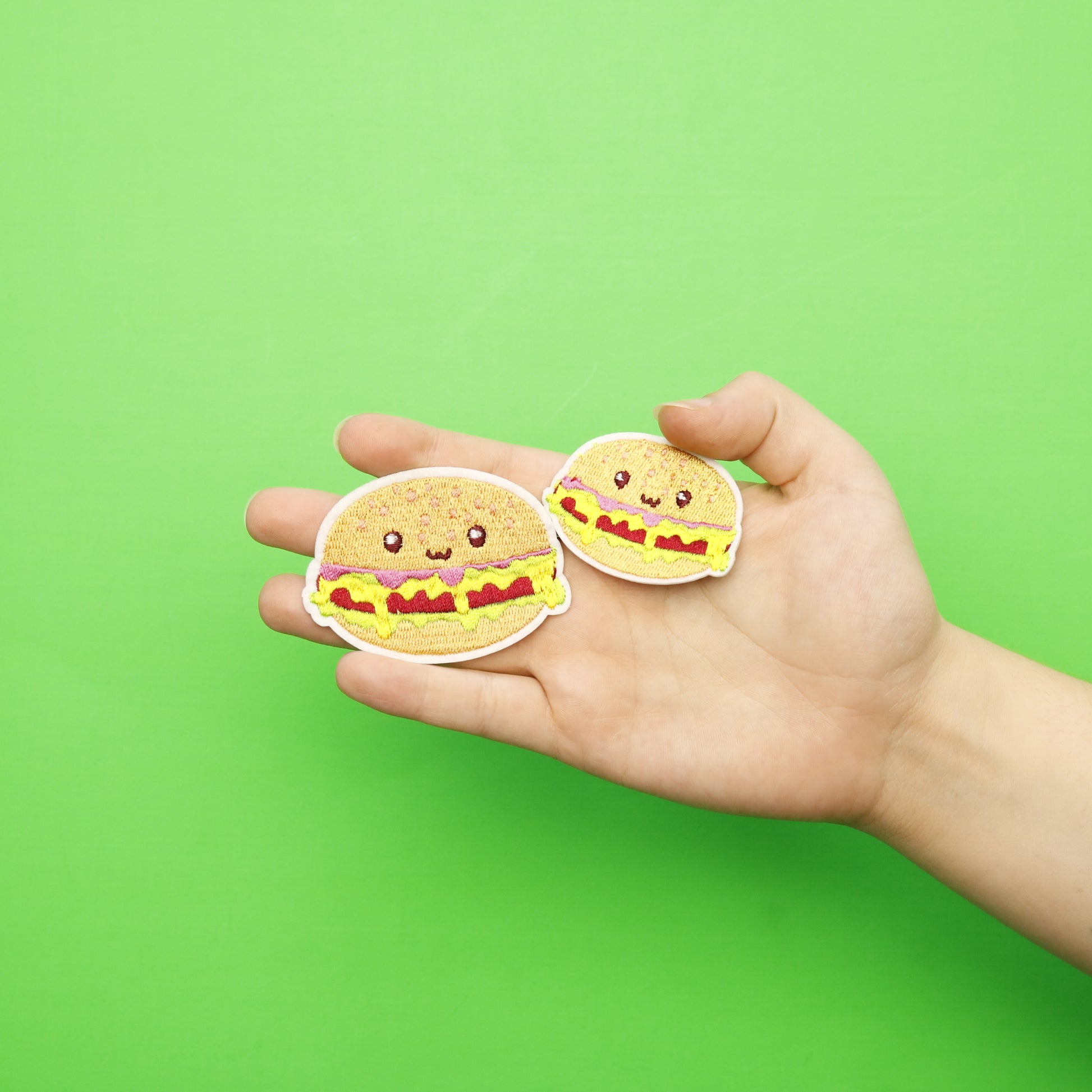 Kawaii Burgers Embroidered Iron On Patch (2pc) 