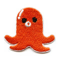 Orange Octopus Sausage Embroidered Iron On Patch