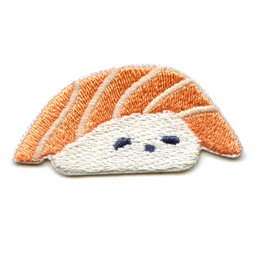 Kawaii (Sake) Salmon Sushi Embroidered Iron On Patch 