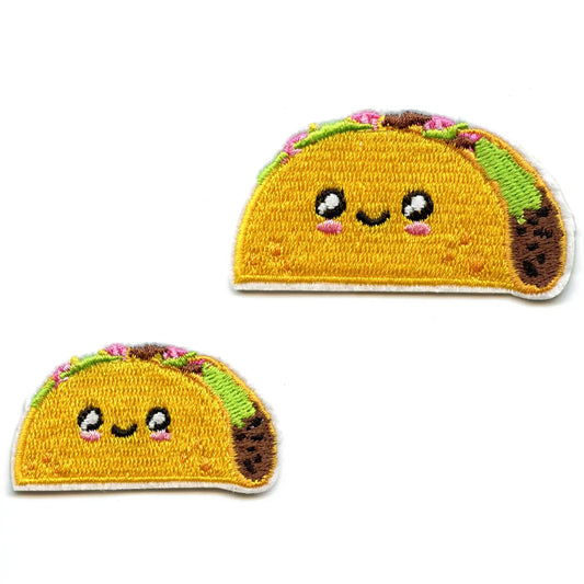 Kawaii Tacos Embroidered Iron On Patch (2pc) 