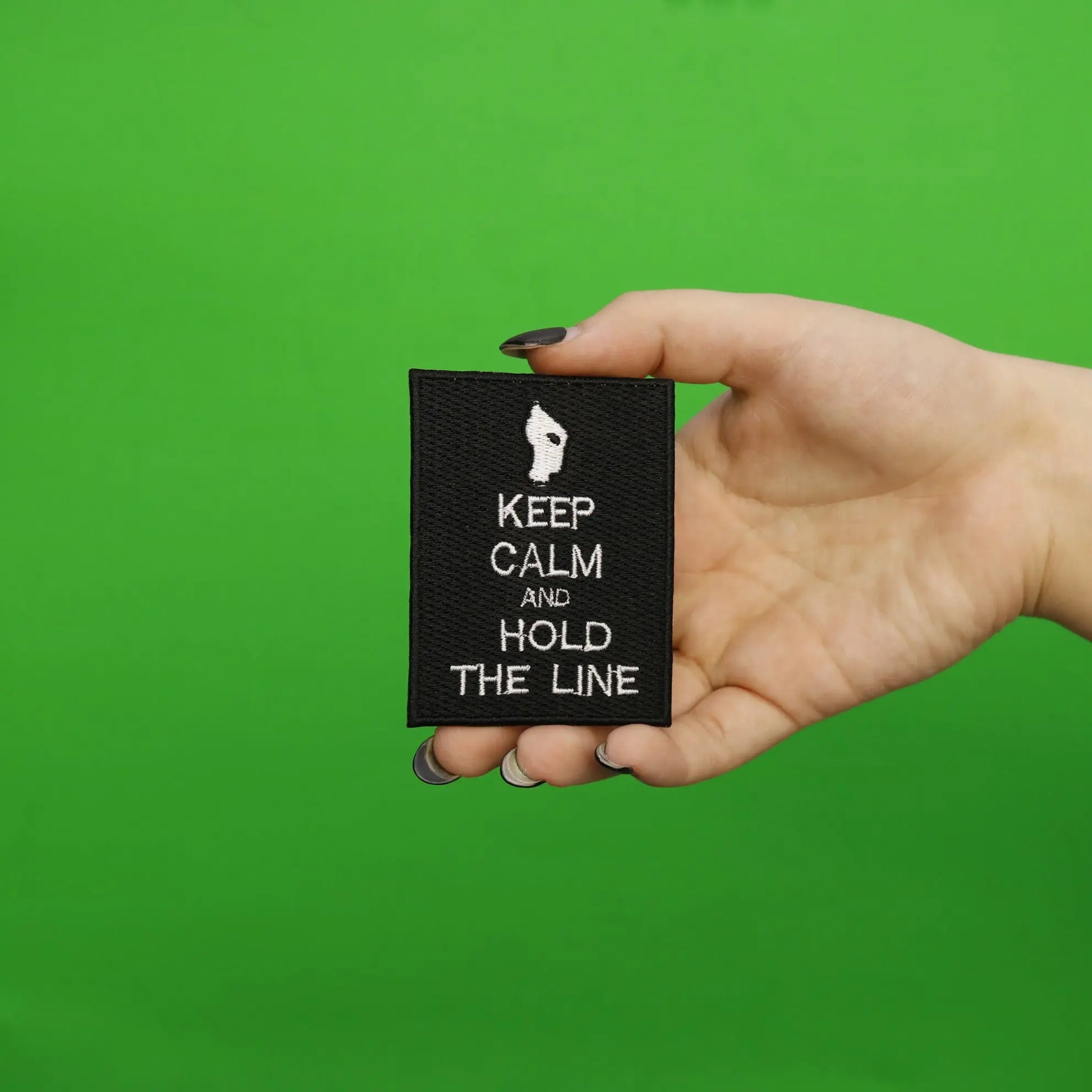 Keep Calm And Hold The Line Gaming Iron On Embroidered Patch 