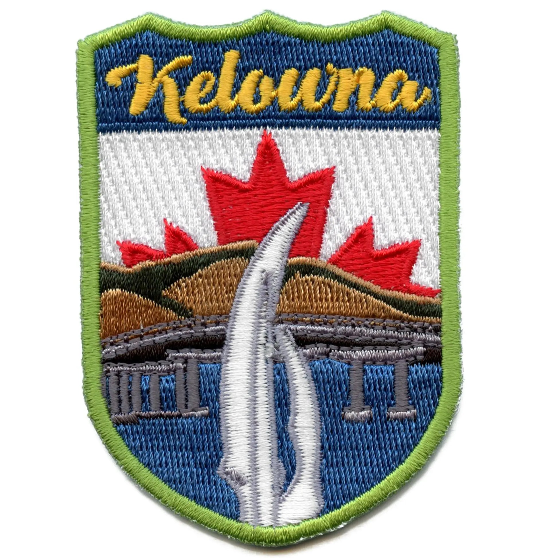 Kelowna Canada Shield Embroidered Iron On Patch 