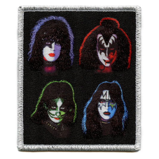 KISS Band Member Faces Patch Colorful Iconic Embroidered Iron On 
