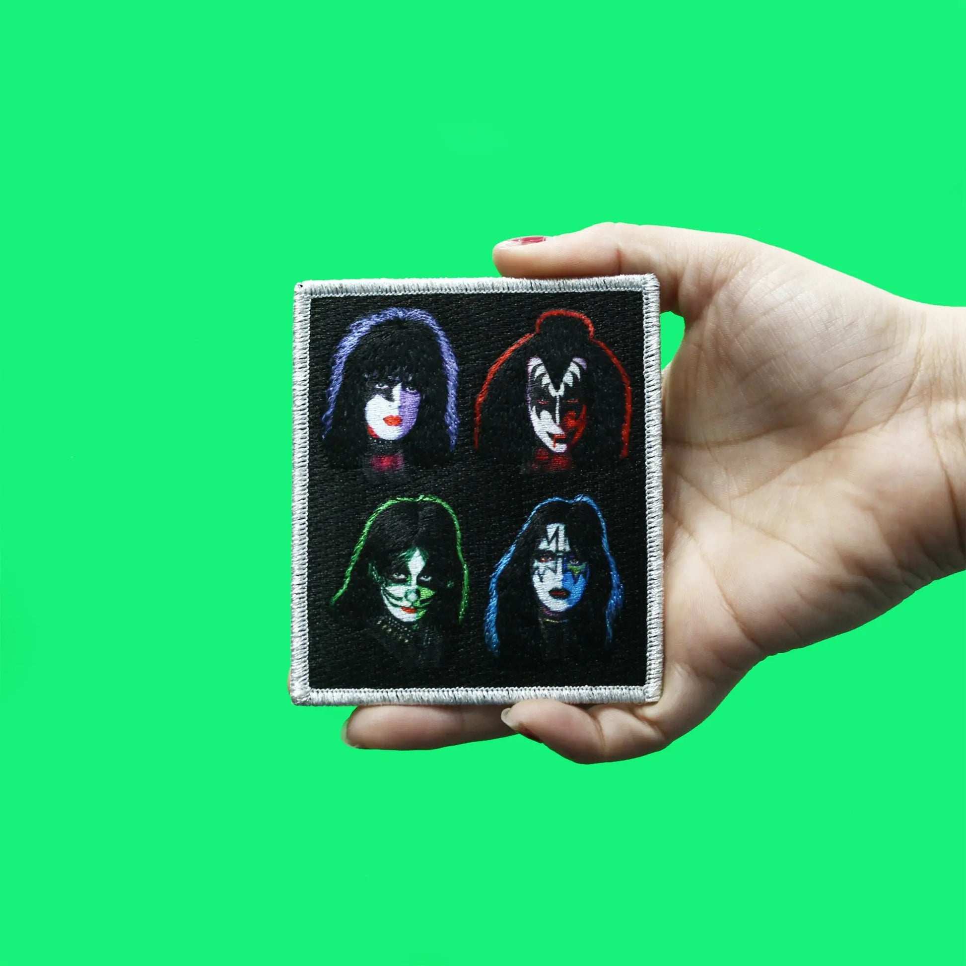KISS Band Member Faces Patch Colorful Iconic Embroidered Iron On 