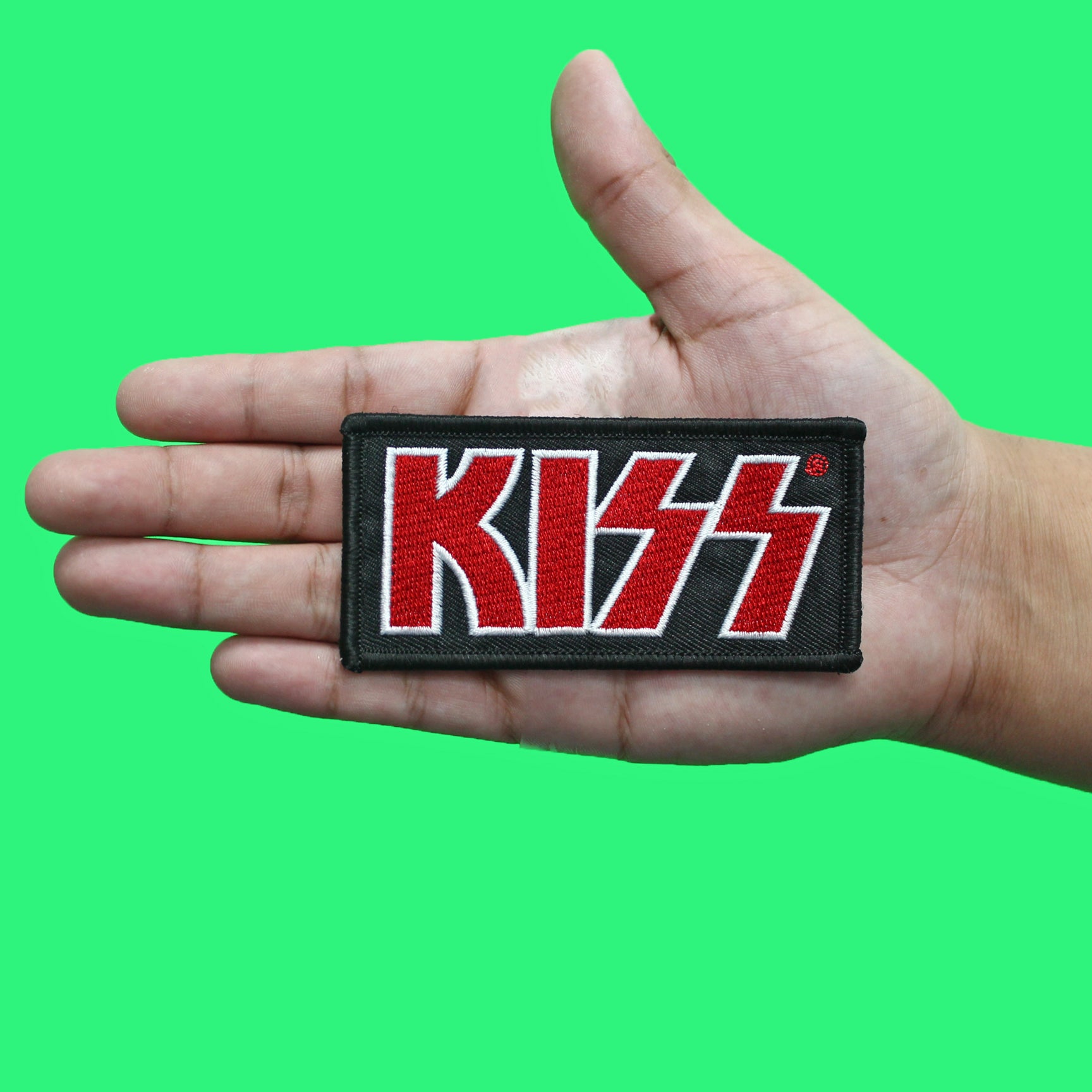 Kiss Classic Red Logo Patch Rock Band Box Embroidered Iron On