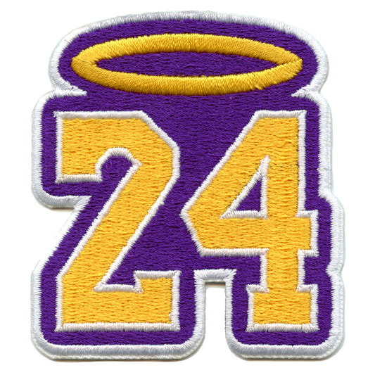 Purple And Yellow Halo #24 Embroidered Iron On Patch 