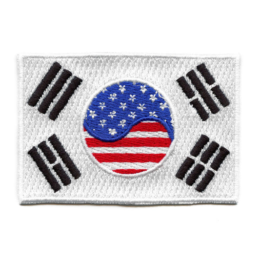 Korean-American Country Flag Patch Pride Representation Travel Embroidered Iron On 