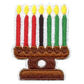 Kwanzaa Kinara Candle Holder Embroidered Iron On Patch