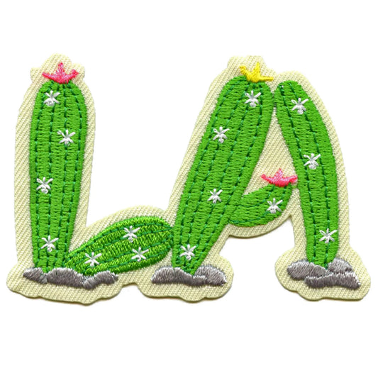 Los Angeles Flower Cactus Patch California Plants Desert Embroidered Iron On