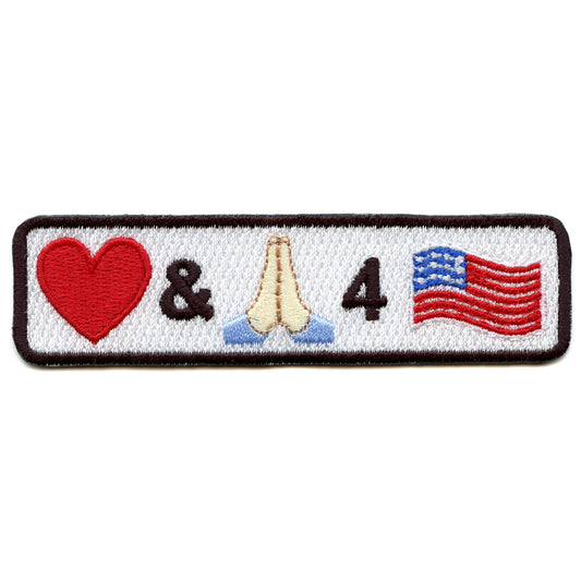 Love and Pray For USA Iron On Embroidered Patch 
