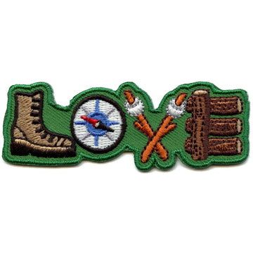 LOVE Camping Iron On Embroidered Patch 