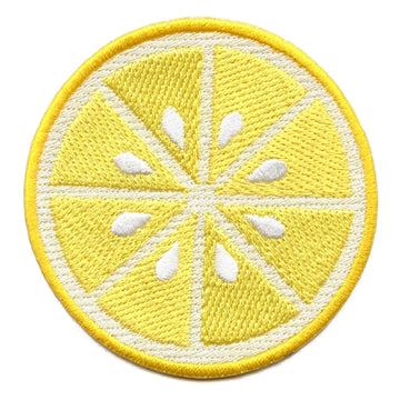 Lemon Slice Round Patch Fresh Cut Citrus Embroidered Iron On 