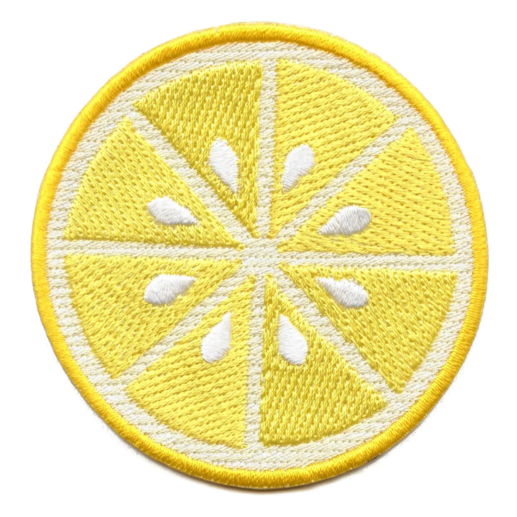 Lemon Slice Round Patch Fresh Cut Citrus Embroidered Iron On 