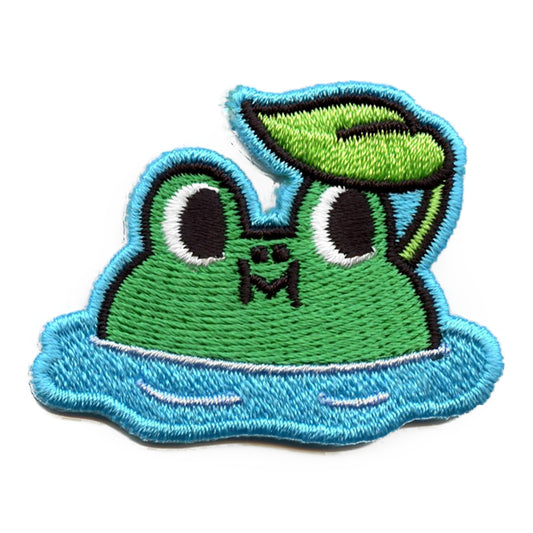 Line Friends Frog Leonard Patch In Pond With Leaf Embroidered Iron On 