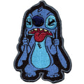 Lilo And Stitch Tongue Out Patch Blue Alien Experiment Embroidered Iron On